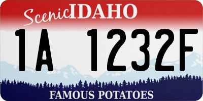 ID license plate 1A1232F