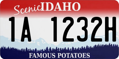 ID license plate 1A1232H