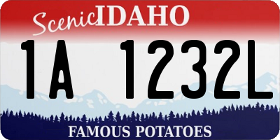 ID license plate 1A1232L