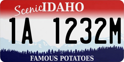 ID license plate 1A1232M