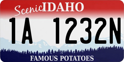 ID license plate 1A1232N