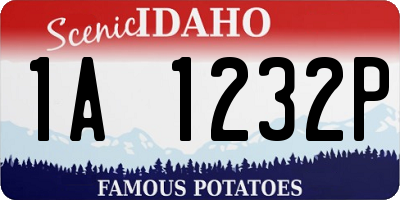 ID license plate 1A1232P