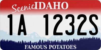 ID license plate 1A1232S