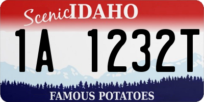 ID license plate 1A1232T