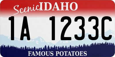 ID license plate 1A1233C