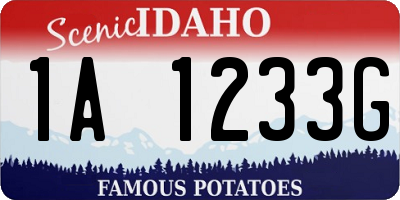ID license plate 1A1233G