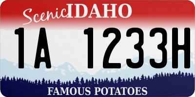 ID license plate 1A1233H