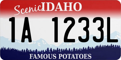 ID license plate 1A1233L