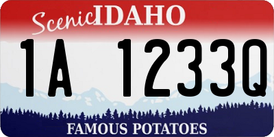 ID license plate 1A1233Q