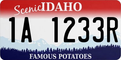 ID license plate 1A1233R