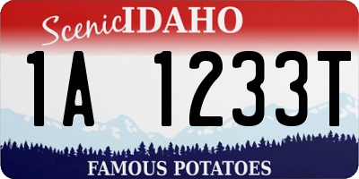 ID license plate 1A1233T
