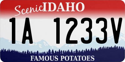 ID license plate 1A1233V