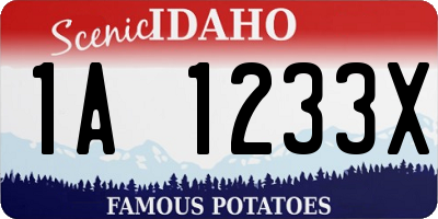 ID license plate 1A1233X