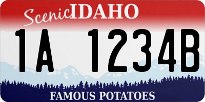 ID license plate 1A1234B