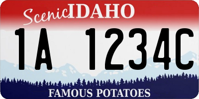 ID license plate 1A1234C