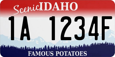 ID license plate 1A1234F