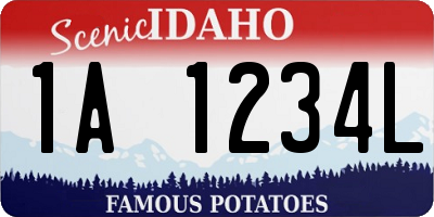 ID license plate 1A1234L