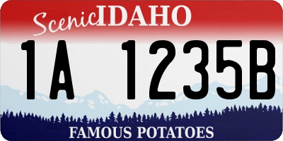 ID license plate 1A1235B