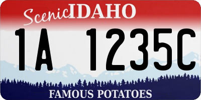 ID license plate 1A1235C