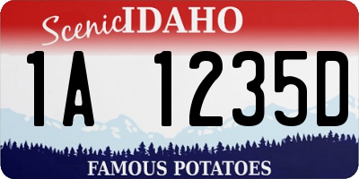 ID license plate 1A1235D