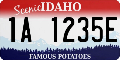 ID license plate 1A1235E