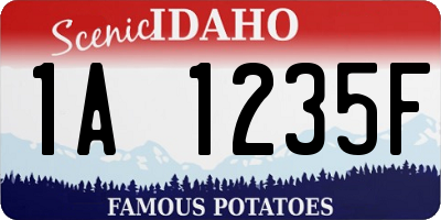 ID license plate 1A1235F