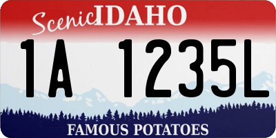 ID license plate 1A1235L