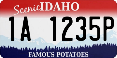 ID license plate 1A1235P