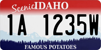 ID license plate 1A1235W