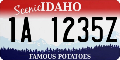 ID license plate 1A1235Z