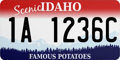 ID license plate 1A1236C