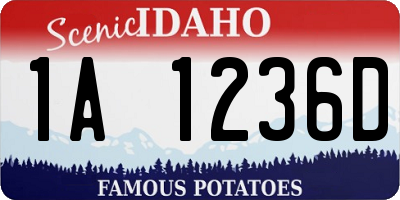 ID license plate 1A1236D