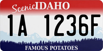 ID license plate 1A1236F