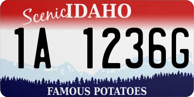 ID license plate 1A1236G