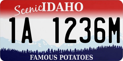 ID license plate 1A1236M