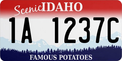 ID license plate 1A1237C