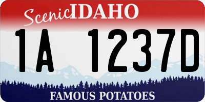 ID license plate 1A1237D