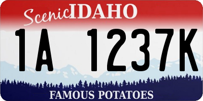 ID license plate 1A1237K