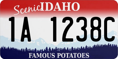 ID license plate 1A1238C