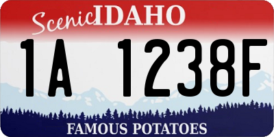 ID license plate 1A1238F