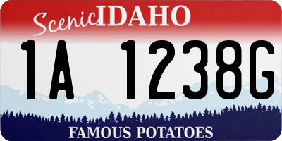 ID license plate 1A1238G