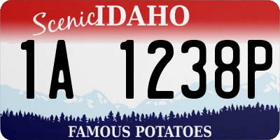 ID license plate 1A1238P
