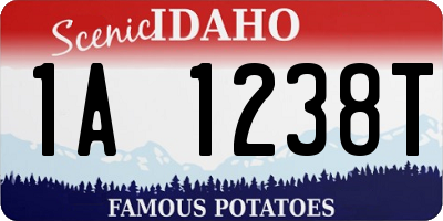 ID license plate 1A1238T