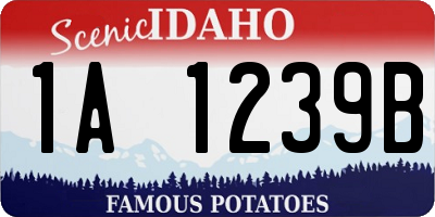 ID license plate 1A1239B