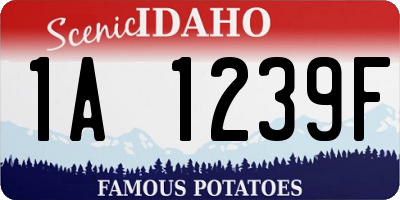 ID license plate 1A1239F