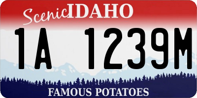 ID license plate 1A1239M