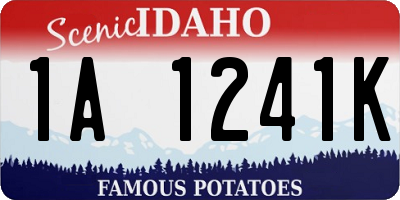 ID license plate 1A1241K