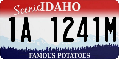 ID license plate 1A1241M