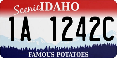 ID license plate 1A1242C