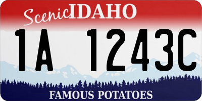 ID license plate 1A1243C